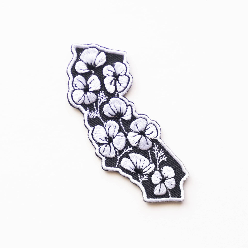 California State Poppies Embroidered Iron on Patch