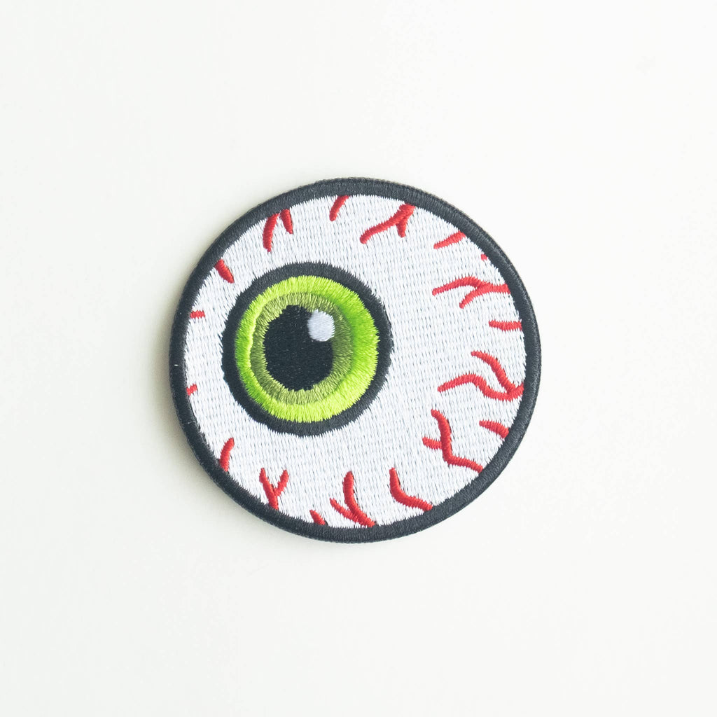 Green Eyeball - Embroidered Iron on Patch
