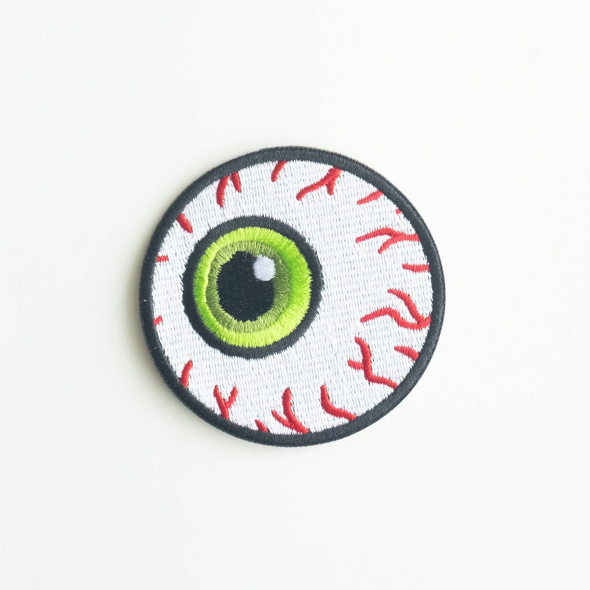 Green Eyeball - Embroidered Iron on Patch