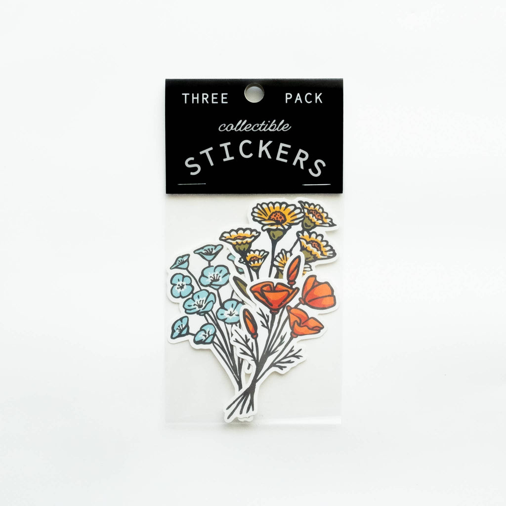 California Native Wildflowers Vinyl Sticker Three-Pack