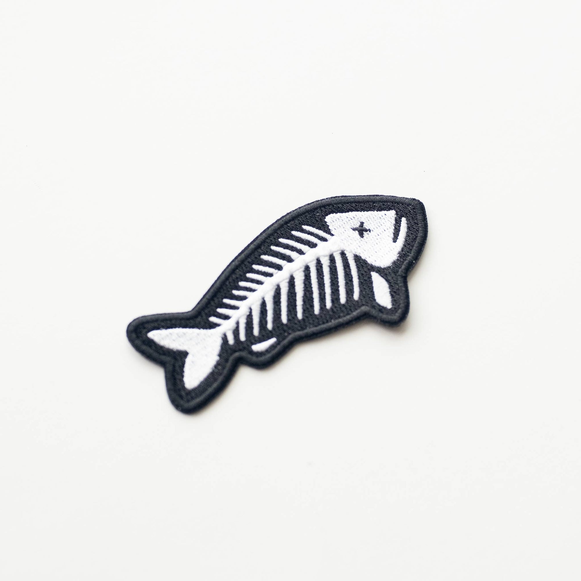 Fish Skeleton Embroidered Iron on Patch