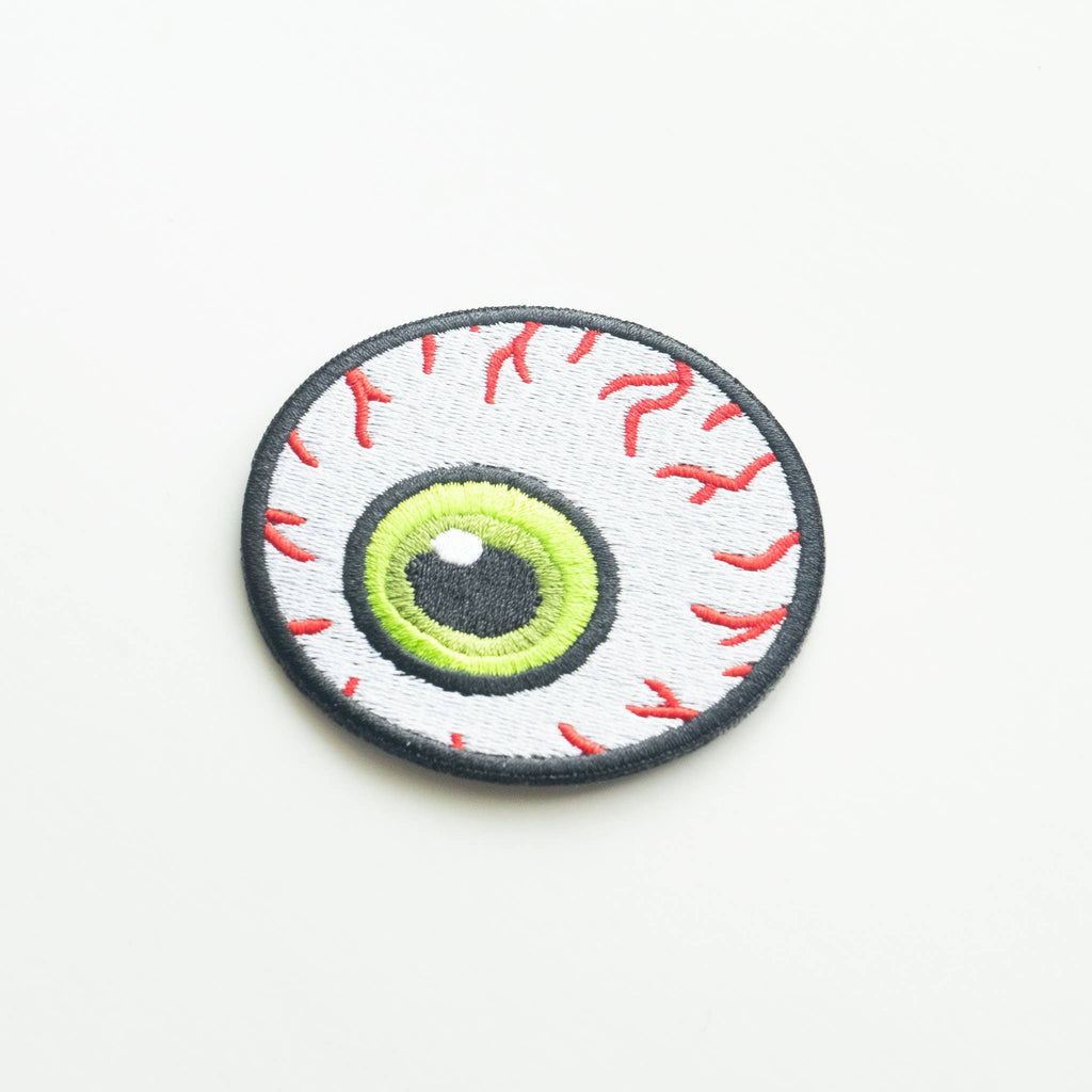 Green Eyeball - Embroidered Iron on Patch