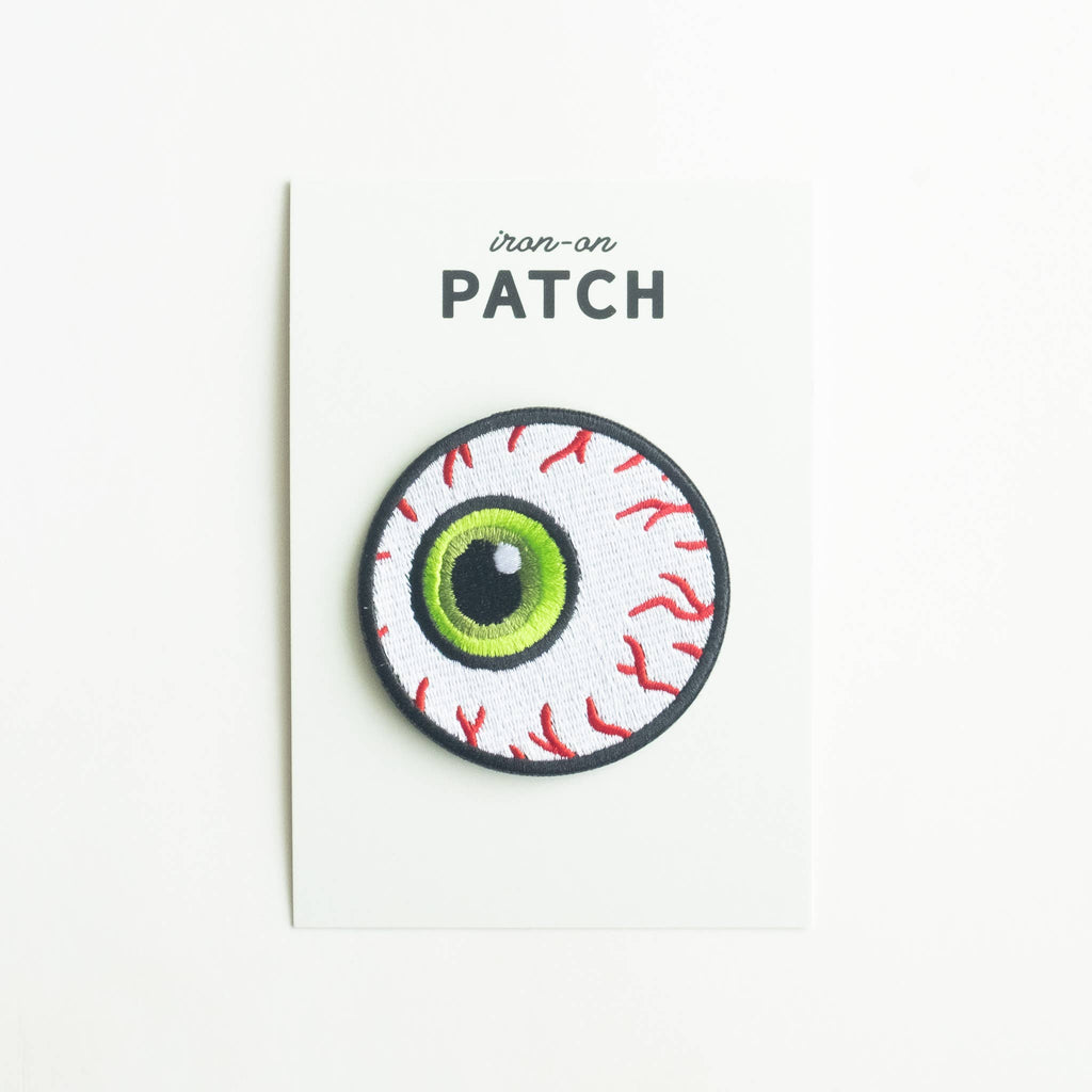 Green Eyeball - Embroidered Iron on Patch