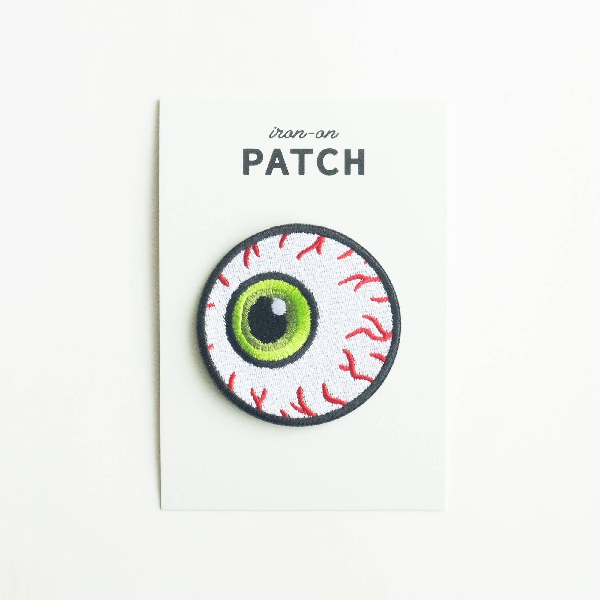 Green Eyeball - Embroidered Iron on Patch