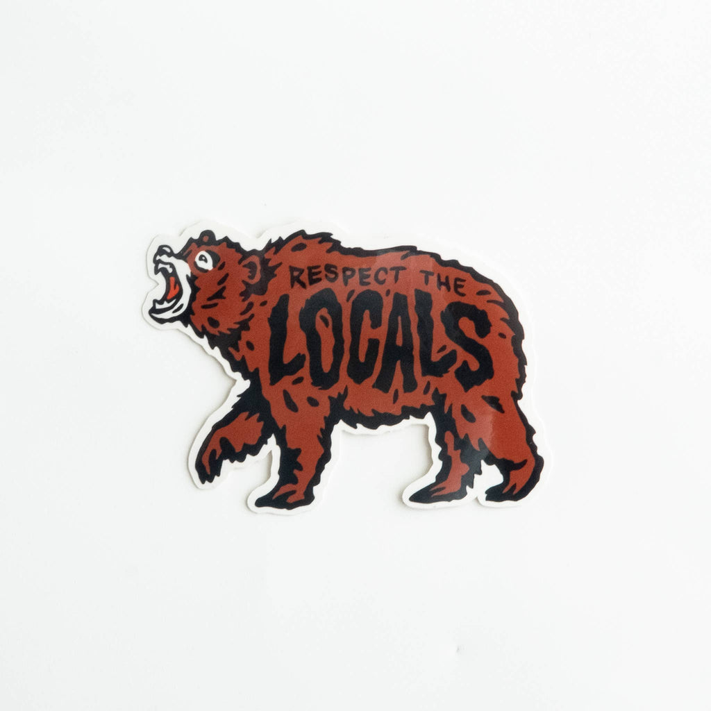 Respect the Locals Vinyl Sticker - Grizzly Bear