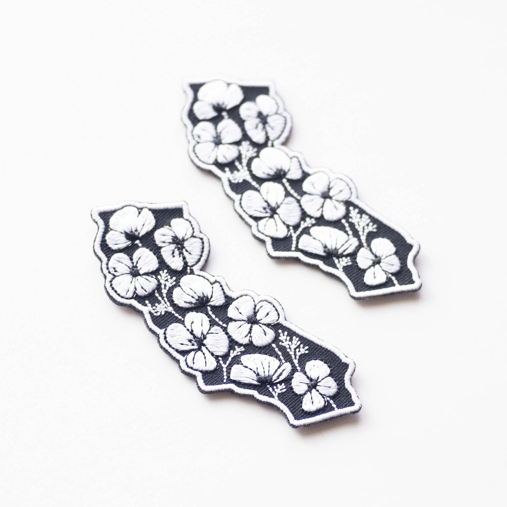 California State Poppies Embroidered Iron on Patch