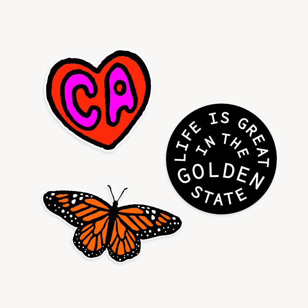 California 01 Vinyl Stickers - Three Pack