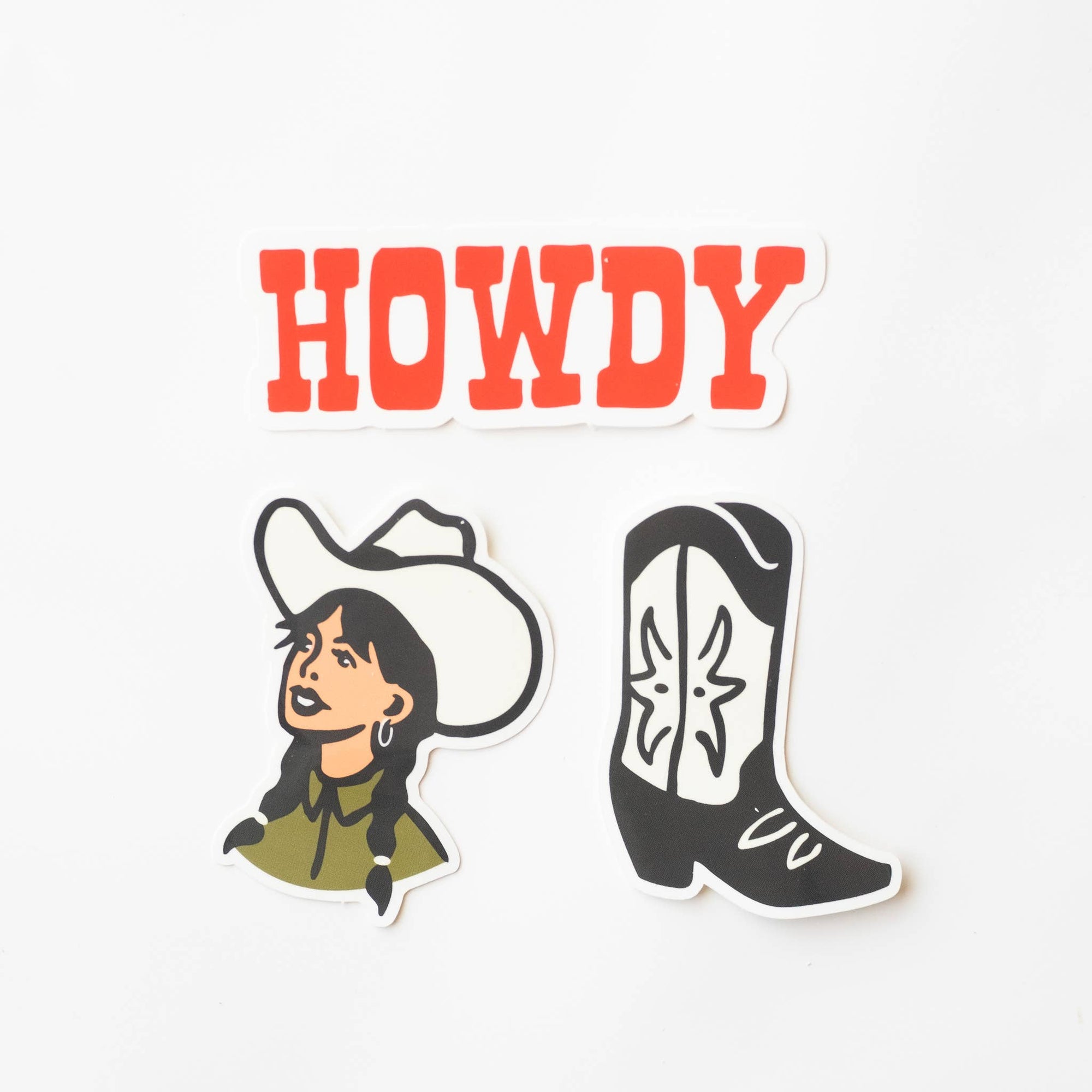 Country Cowgirl Vinyl Sticker Three-Pack - Western Theme