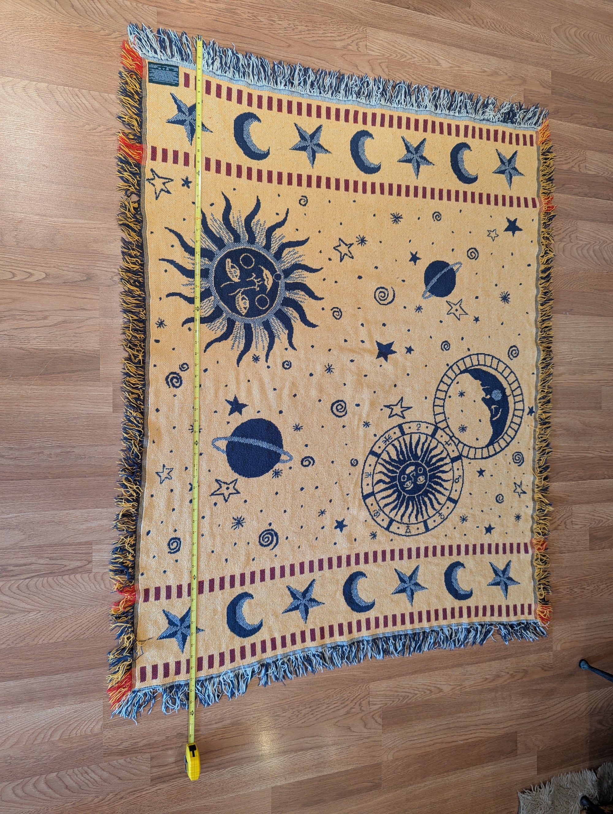 90s Celestial Tapestry Throw Blanket