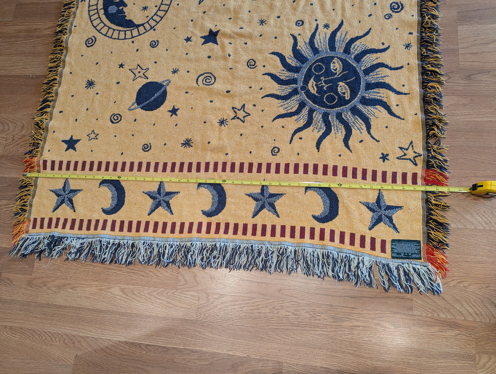 90s Celestial Tapestry Throw Blanket