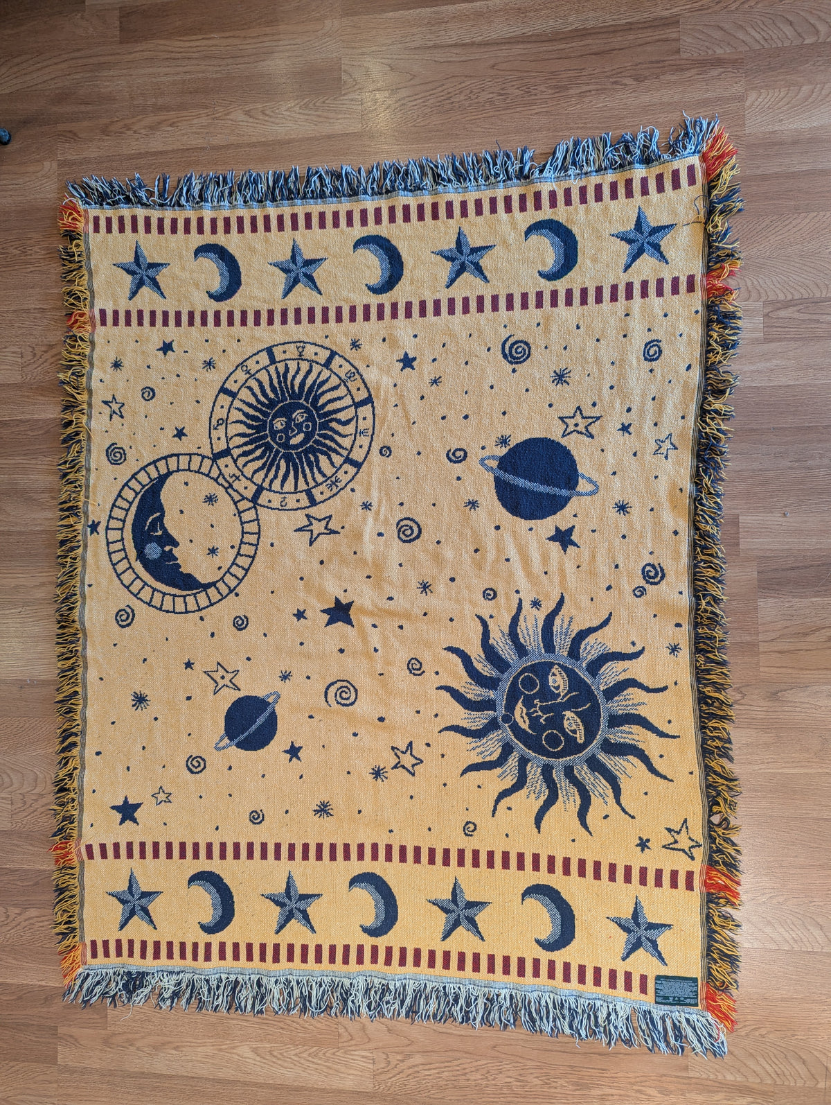 90s Celestial Tapestry Throw Blanket