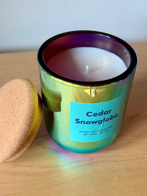 Cedar Snowglobe Candle, 10 oz