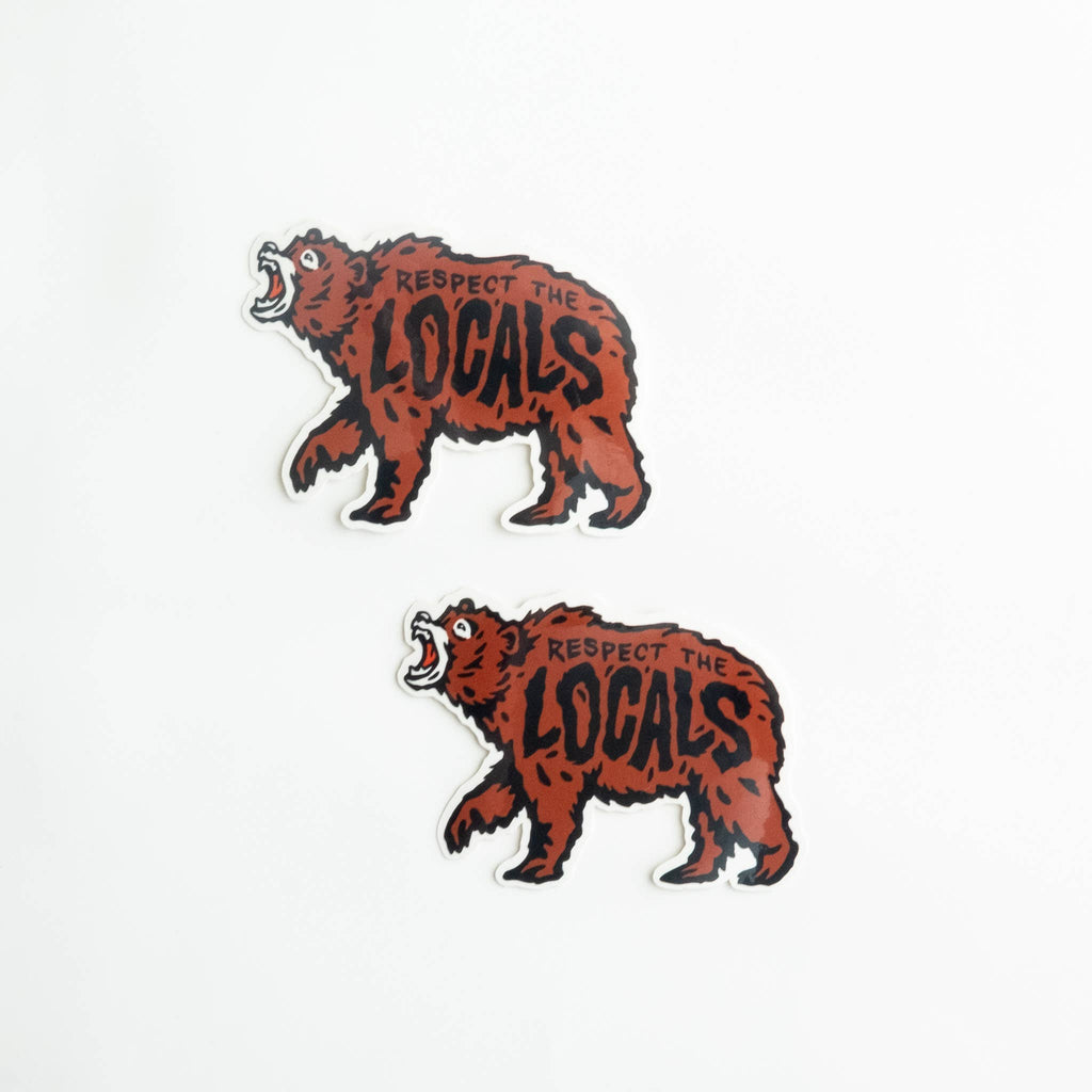 Respect the Locals Vinyl Sticker - Grizzly Bear