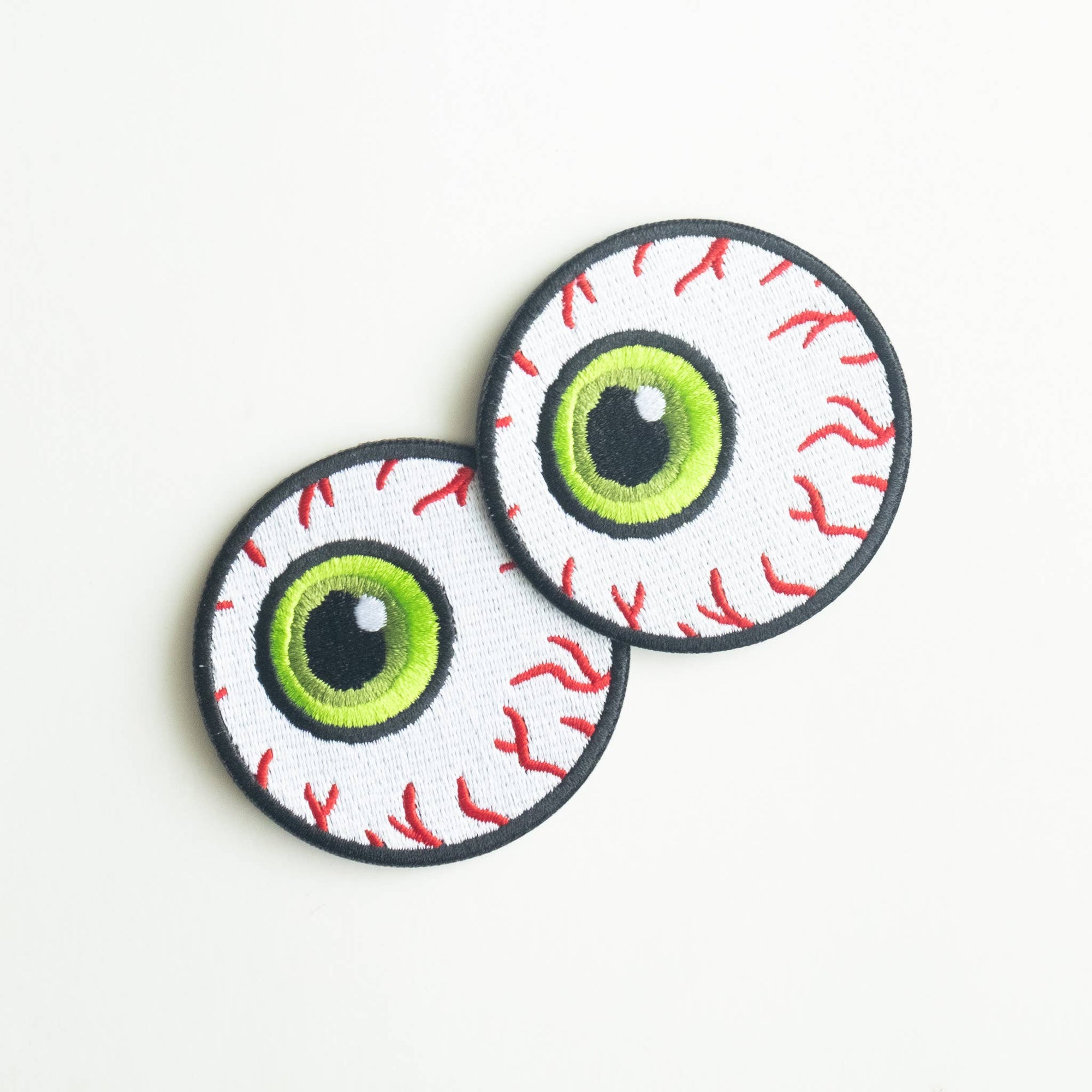Green Eyeball - Embroidered Iron on Patch