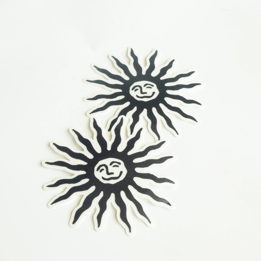 Smiling Sun Transparent Vinyl Sticker