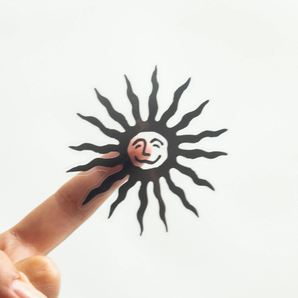Smiling Sun Transparent Vinyl Sticker