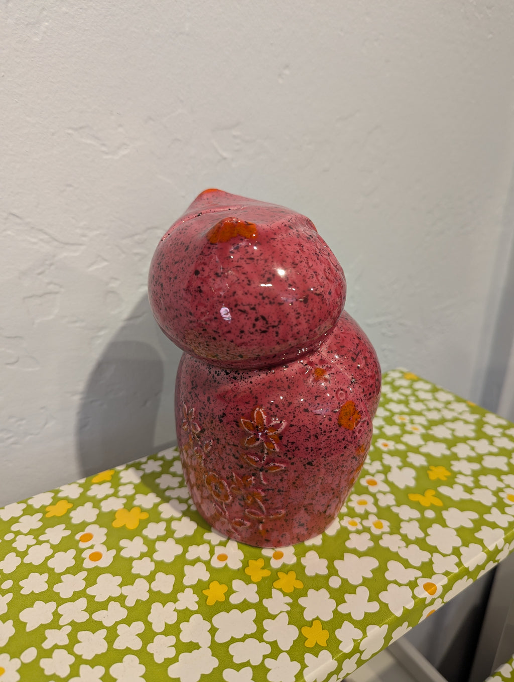 Pink Rosenthal-Netter Owl Coin Bank