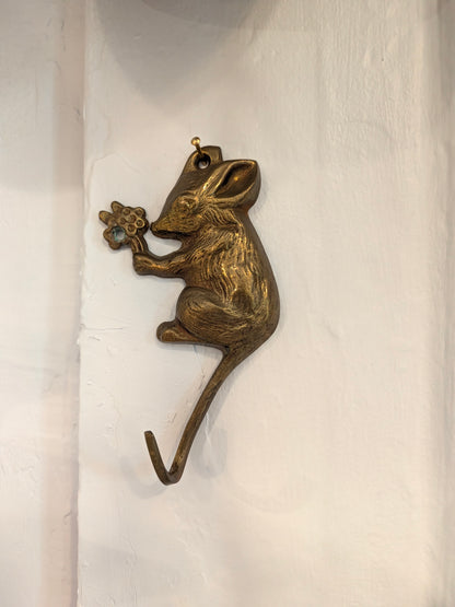 Mouse with Bouquet Wall Hook