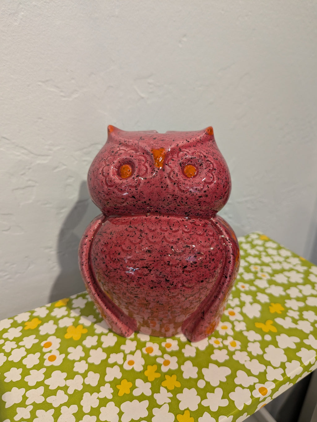 Pink Rosenthal-Netter Owl Coin Bank