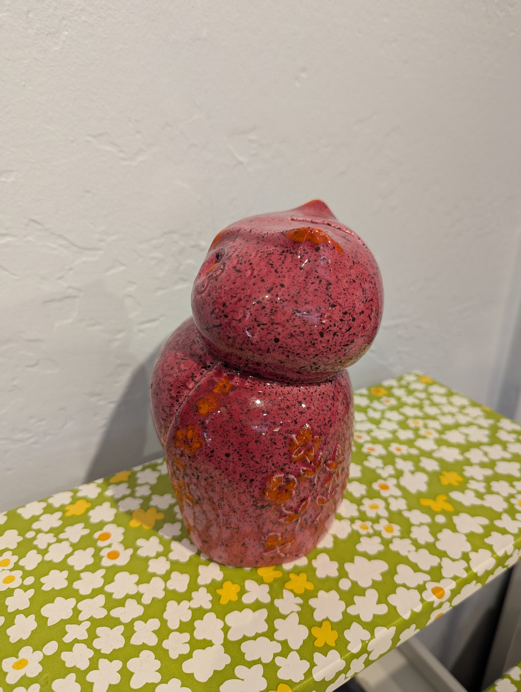 Pink Rosenthal-Netter Owl Coin Bank