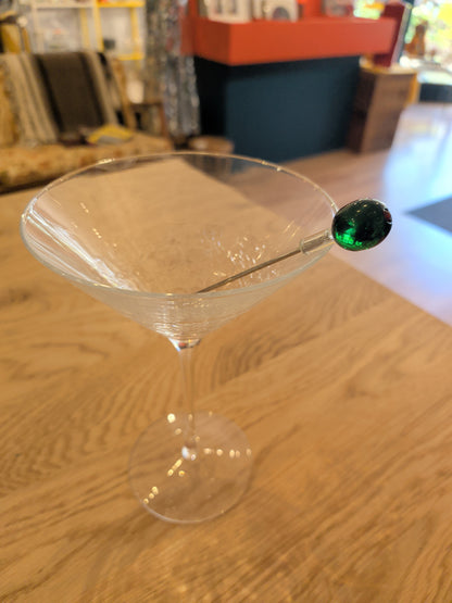 Glass Olive Cocktail Picks (set of 4)